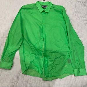 Vilebrequin Men's Bright Green Button Down Shirt - Cotton/Linen Shirt -
Size XXL